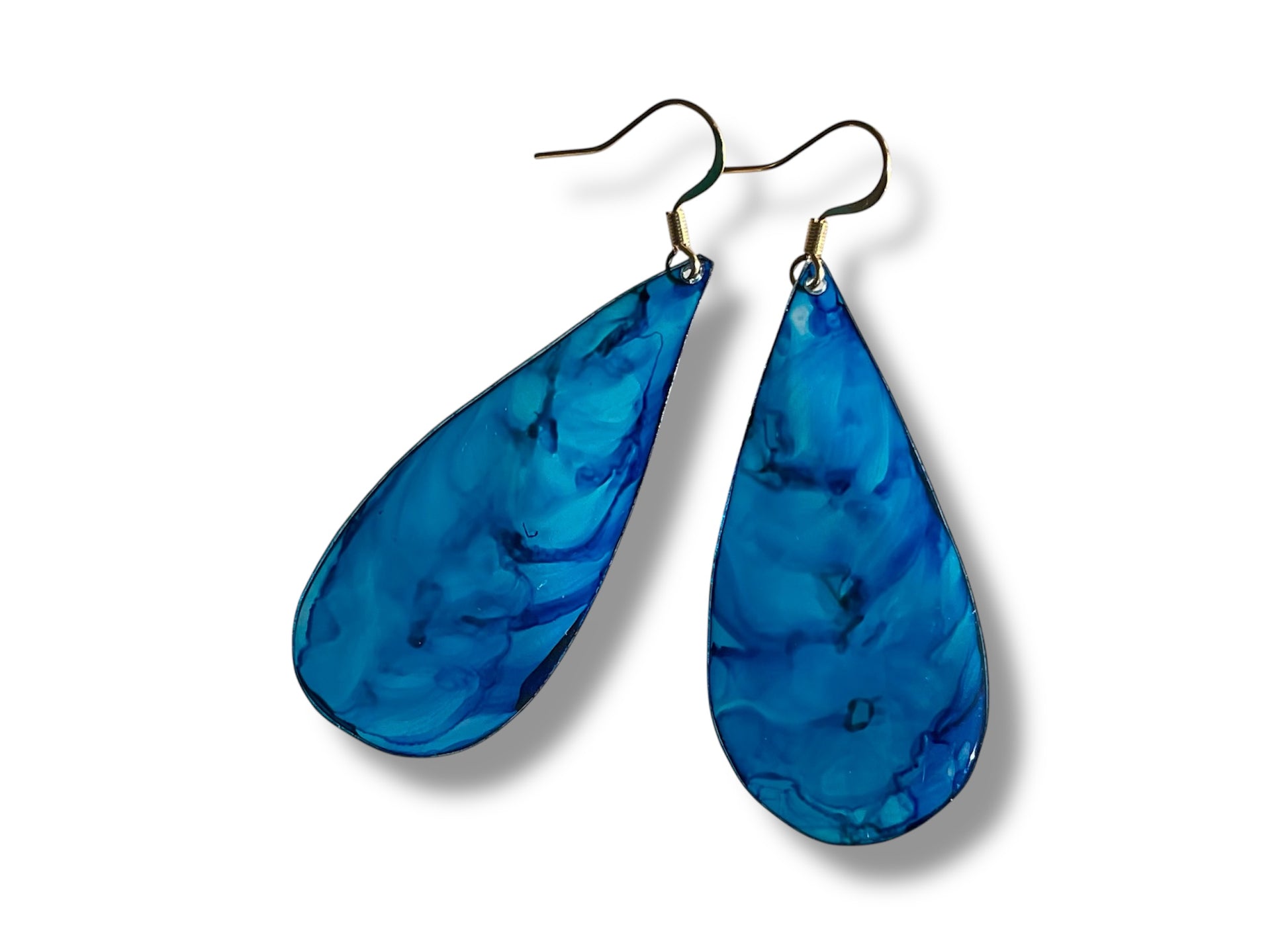 Boucles d’oreilles écoresponsable , forme gouttes, bleu