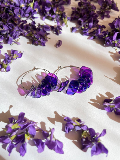 Créoles en plastique recyclé Lilas - Kab Lab