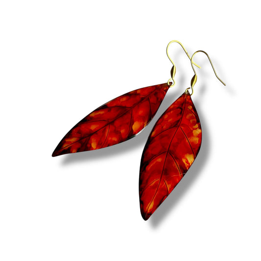 Boucles d’oreilles Grandes Feuilles - Automne - Kab Lab