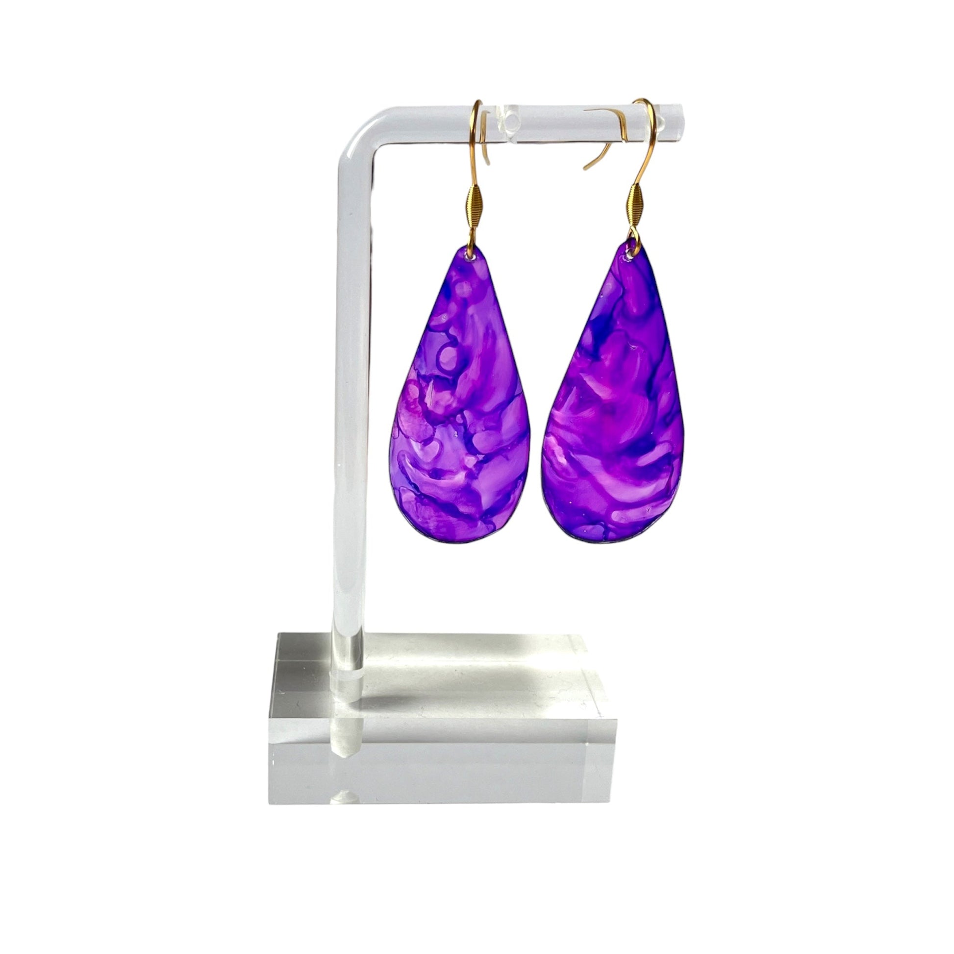 Boucles d’oreilles Iris - Kab Lab plastique recycle violet 