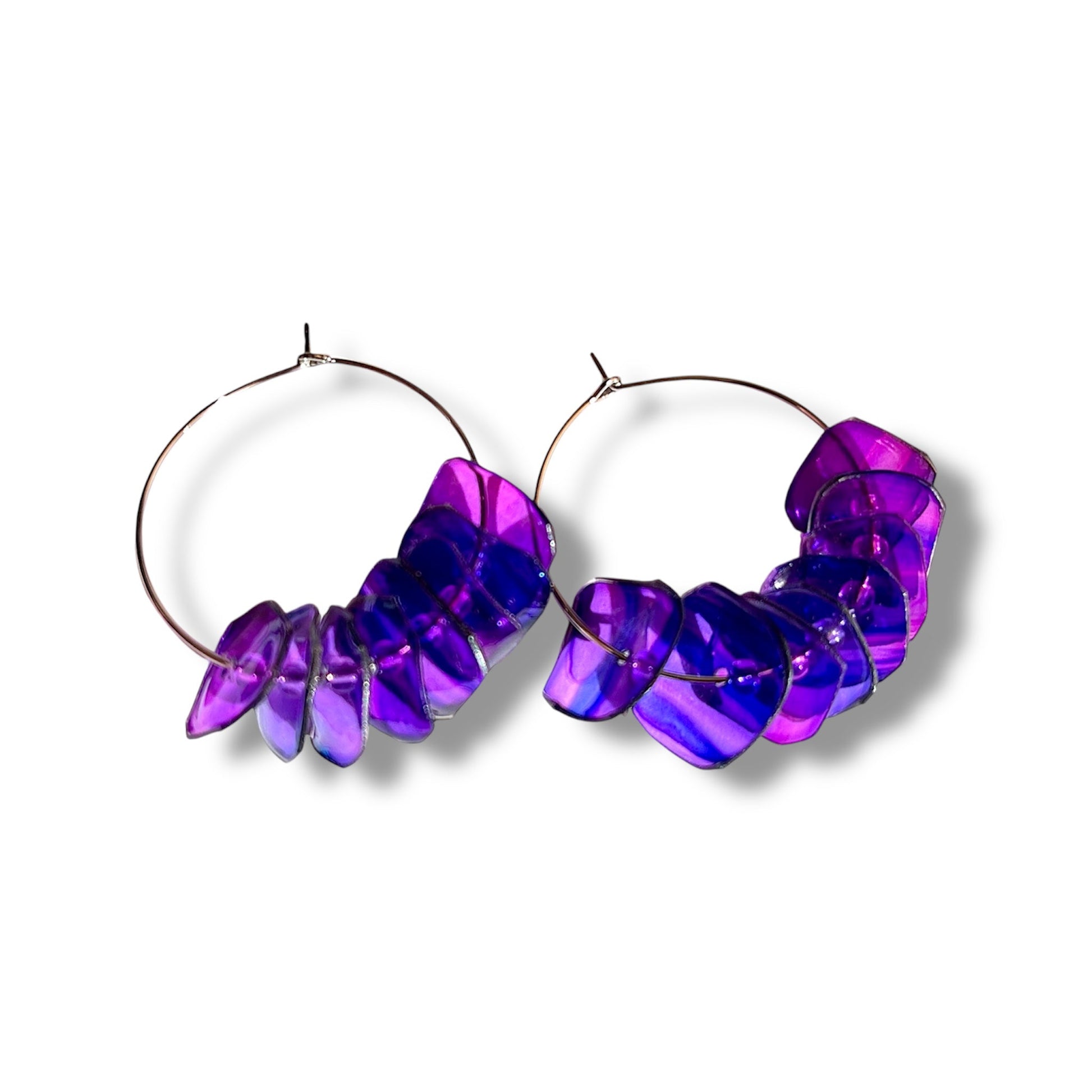 Créoles violettes lilas plastique recyclé - Kab Lab